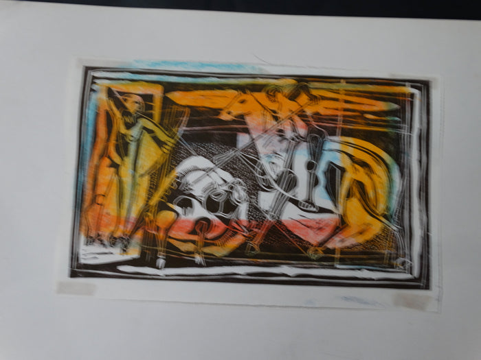 Walt Peregoy: Block Print, Archers/Hunters P2498