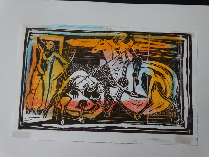 Walt Peregoy: Block Print, Archers/Hunters P2498