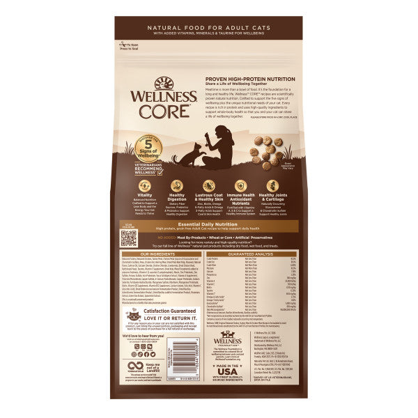 Wellness CORE Natural Grain Free Original Turkey, Chicken, Whitefish & Herring Recipe Dry Cat Food