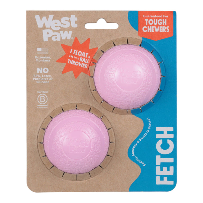 West Paw - *Puppy* Bubblegum/Aqua Boundr® 2-Pack Dog Toy Ball: Aqua