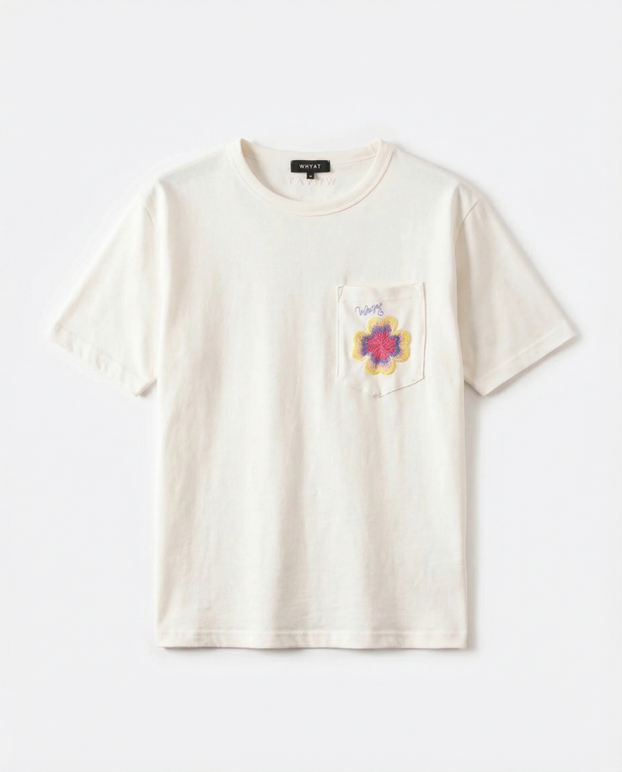 WHYAT Hand-Embroidered Tee - " Clover"