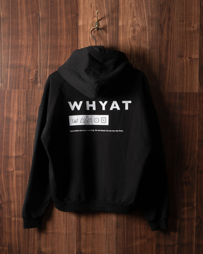 WHYAT HOODIE WASHING ADVICE BLACK