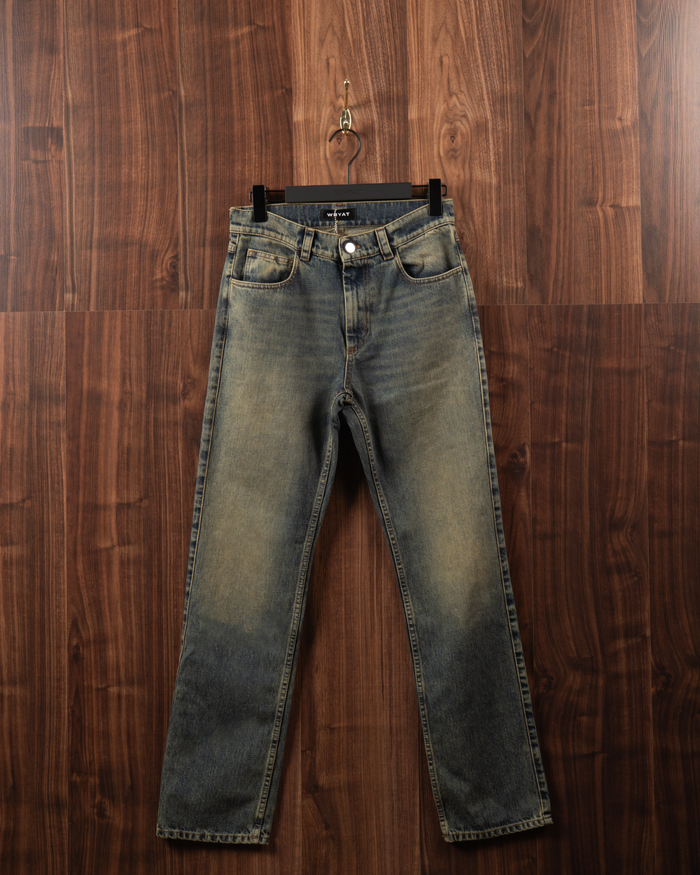 WHYAT LOOSE DENIM -SAND WASHED BLUE