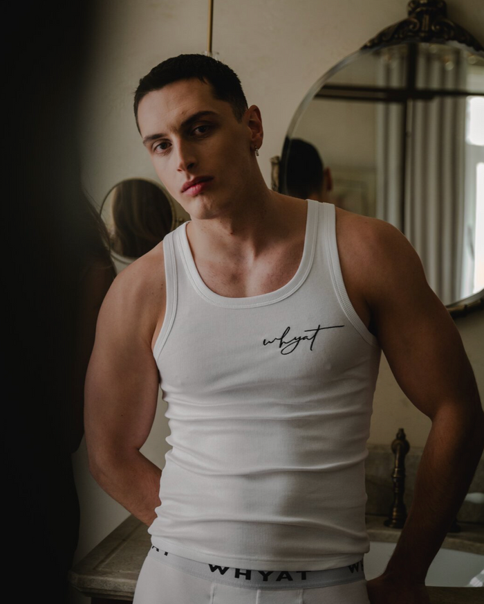 WHYAT TANKTOP SIGNATURE LOGO WHITE