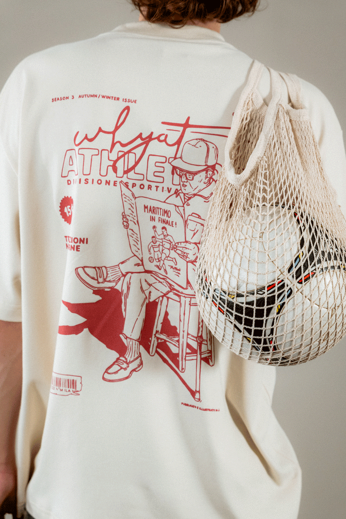 WHYAT TEE "LA RIVISTA MILANO" VINTAGE WHITE/RED