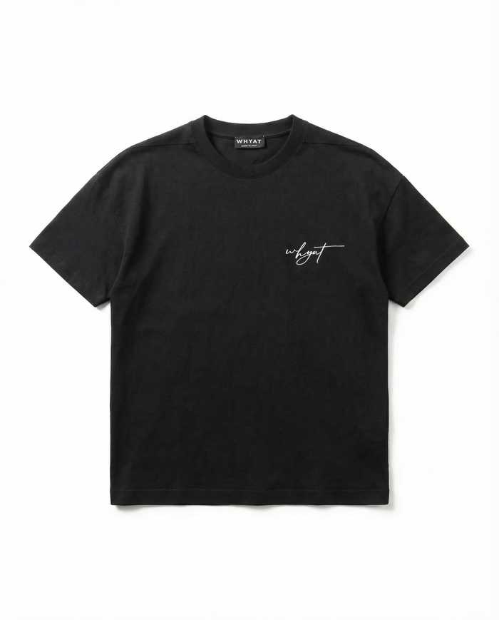 WHYAT TEE SIGNATURE-LOGO -BLACK