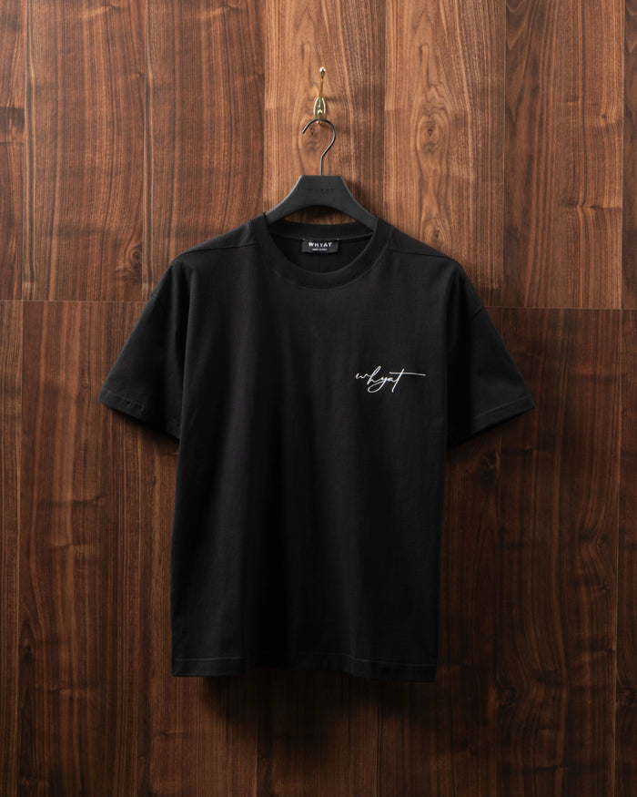 WHYAT TEE SIGNATURE-LOGO -BLACK