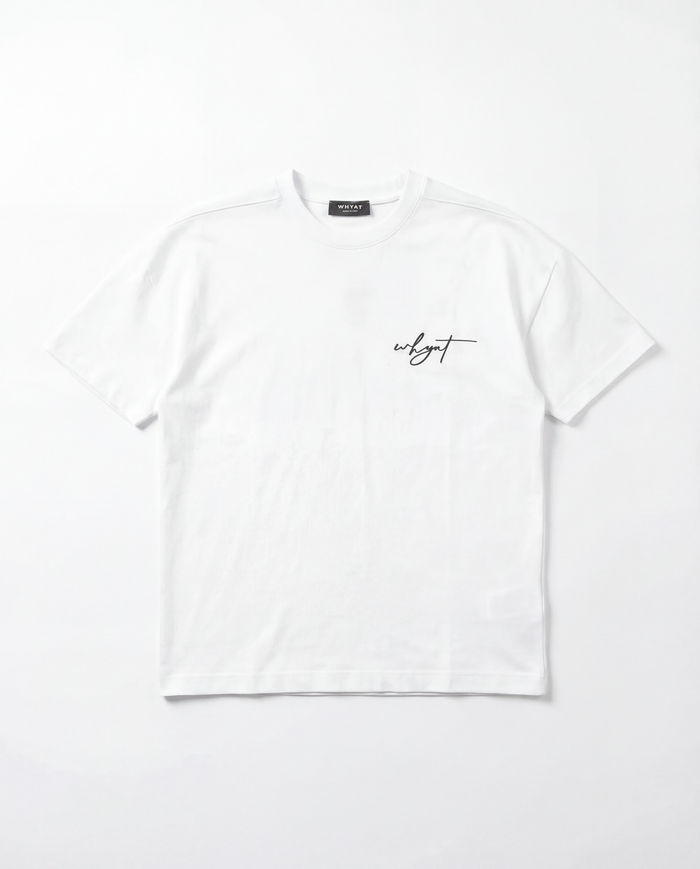 WHYAT TEE SIGNATURE-LOGO -WHITE