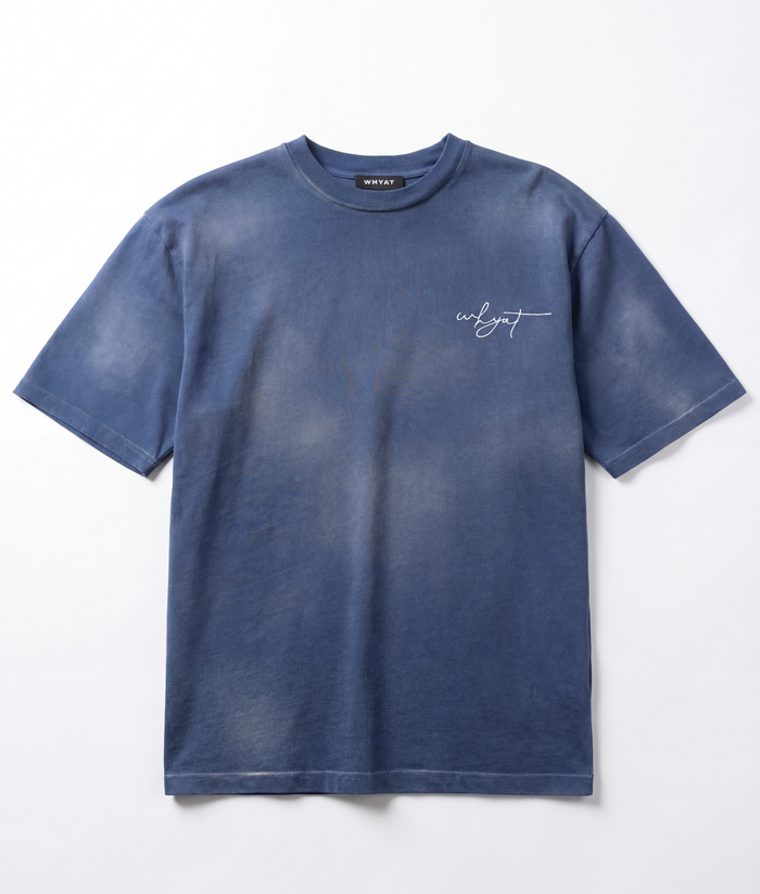 WHYAT TEE SIGNATURE-LOGO SPRAYED BLUE