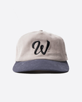 baseball cap with embroidered black W logo, adjustable strap, classic streetwear hat.